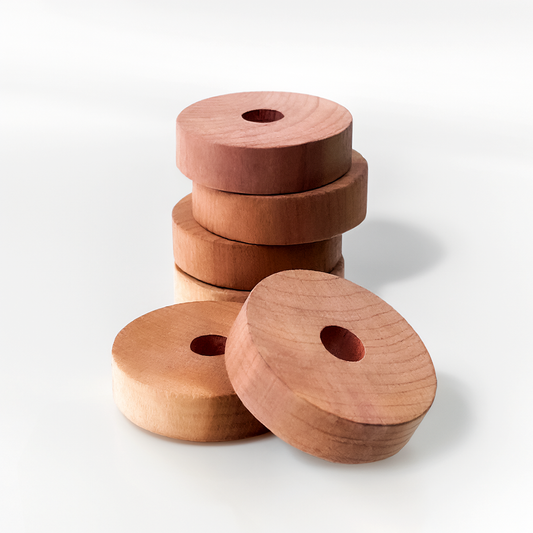 Handmade Red Cedar Wood Rings - 6 pcs